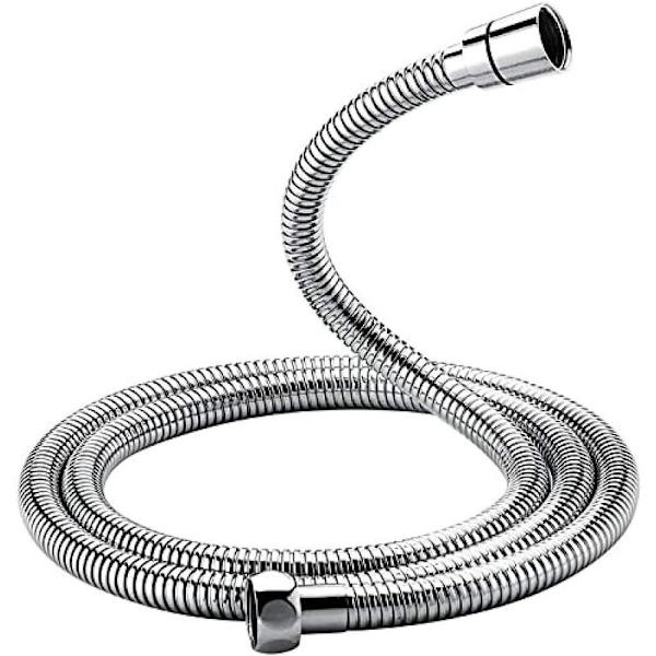 LUCKY-88 universal bruseslange (G1/2 tommer, 1,5 m), anti-vridningssikker bruseslange, rustfrit stål/krom Lucky-