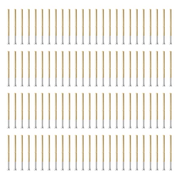 Pogo Pin Q Hode Type Messing Rustfritt Stål PCB Test Probe 100 stk 4 Klør Utskiftbar 5A Vurdert