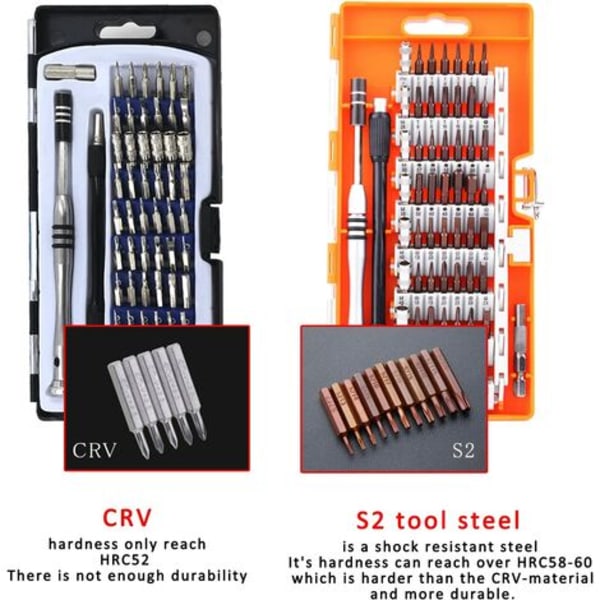 Set med 56 magnetiska skruvmejselbitar verktygssats, för alla elektroniska enheter, magnetiska drivrutiner för mobil telefon