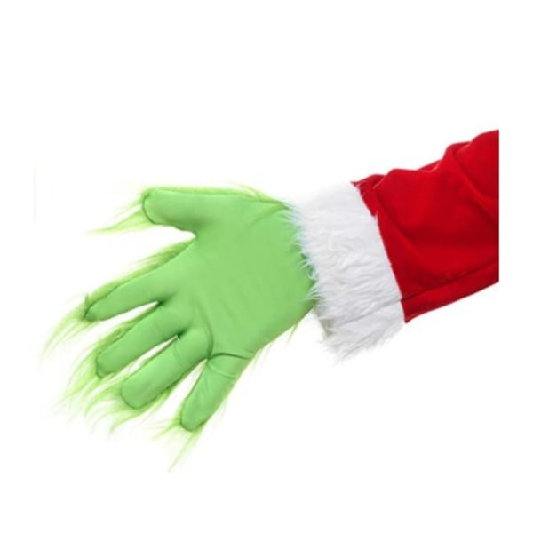 Christmas Mask Party Grinch Glove Grinch Mask Green Hair Monster Gloves