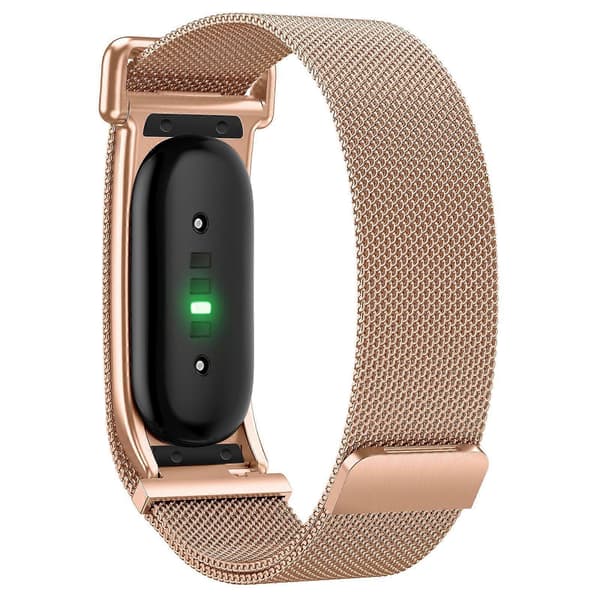 Integreret Milanese magnetisk urrem i rustfrit stål med metalhus til Google Fitbit Air Rose Gold
