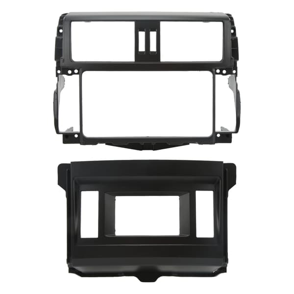 2ST Bil Stereo Radio Panel Trim Glat Sort Dashboard Panel Rammeudskiftning til Prado GXL 2010