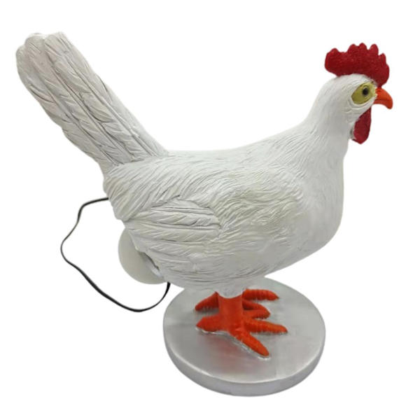 Kyckling LED-lampa Resin Livsliknande Kyckling Lägger Ägg Nattljus Roman Påsk Halloween Jul Sovrum Heminredning