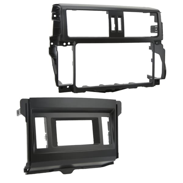 2ST Bil Stereo Radio Panel Trim Glat Sort Dashboard Panel Rammeudskiftning til Prado GXL 2010