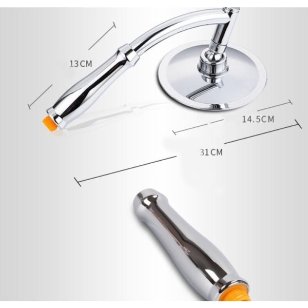 Duschhuvud med slang-Xxl handdusch-5 jetlägen-150 mm diameter med 1,6 m duschslang i rostfritt stål-för badkar och duschar，