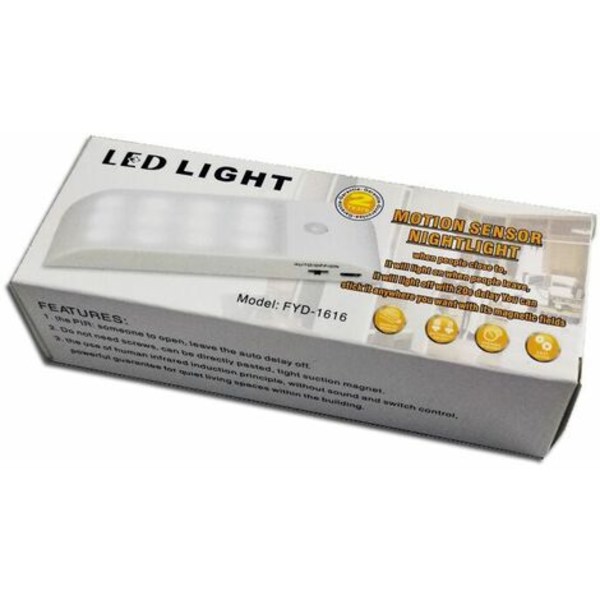 Autoljus, bärbart rörelseavkänningsljus, USB uppladdningsbart 12 LED-multiläges nattljus med magnet för skåp/hall