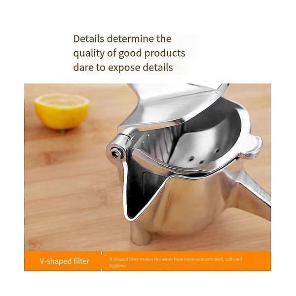 Citronpresser i rustfrit stål, håndpresse, saftpresser, appelsiner, grapefrugter P Silver