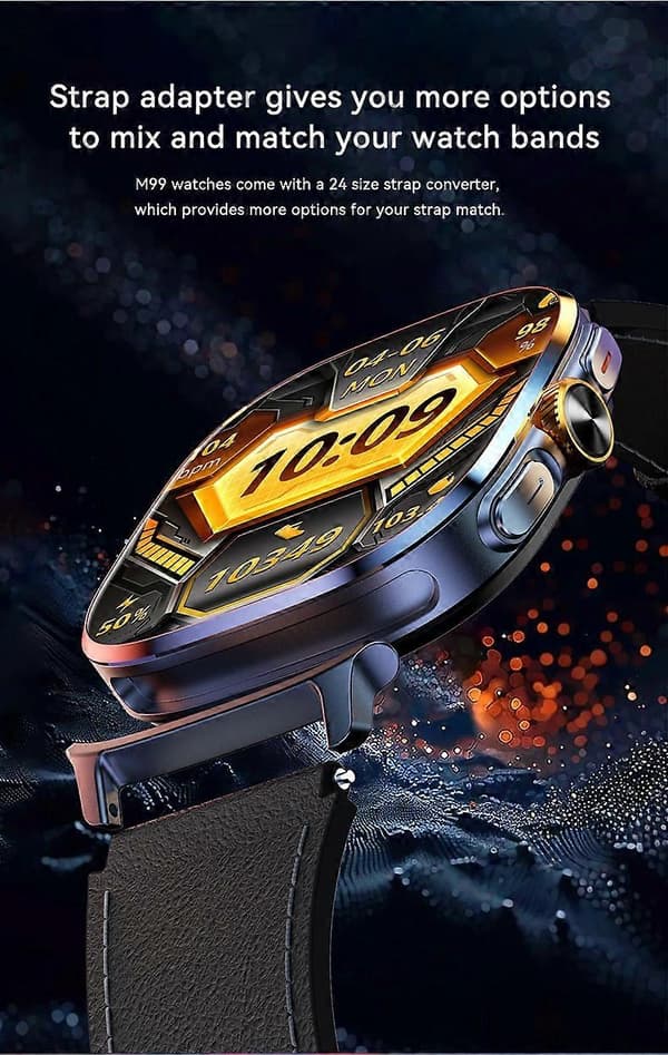 M99 2,4 tommer AMOLED Smartwatch 5G SIM-kort BT-assistent Dobbelt system GPS Sundhedsovervågning Silver
