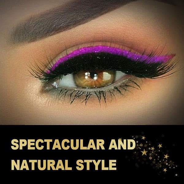 4 par gjenbrukbare Glitter Eyelinerstickers Purple