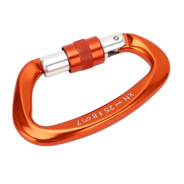 Kraftig Auto Lock D Karbinhake Aluminiumlegering Klättring Camping Orange
