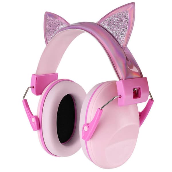Børneørebeskyttelse Hovedtelefoner Lydblokerende Børnehøreværn Høreværn til studier Pink kitten