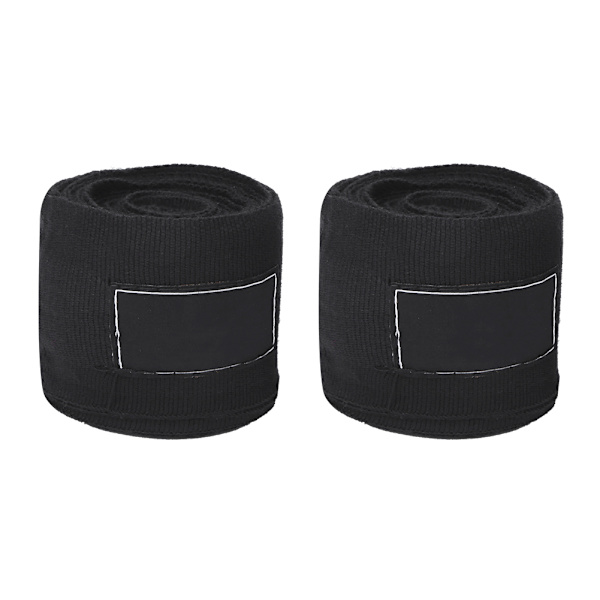 Et par sorte polyurethan 3M Boksevikler Fighting Sanda Muay Håndbind Sports Strap Sort Elastisk 3m