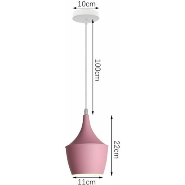 Creative Modern Pendel Lysekrone E27 Dekorativ Iron Pendel Lampe Soveværelse Stue (Pink) - Pink