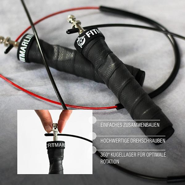 Hopprep sort Speed ​​Skipping Rope til Fitness