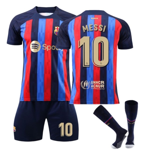 Barcelona Hemma Barn/Vuxen fotbollströja nr 10 Messi Barcelona kids 24(130-140cm)