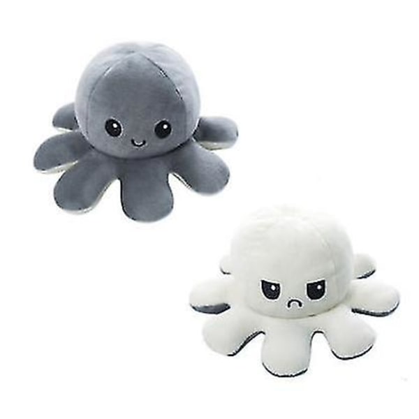 Vändbar Flip Octopus Plush Doll A white