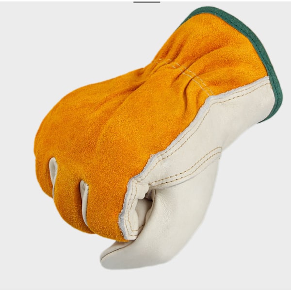 Leder-Gartenhandschuhe, Gartenarbeitshandschuhe, Arbeitsversicherung, schnitt- og verschleißfest (Aprikos L)