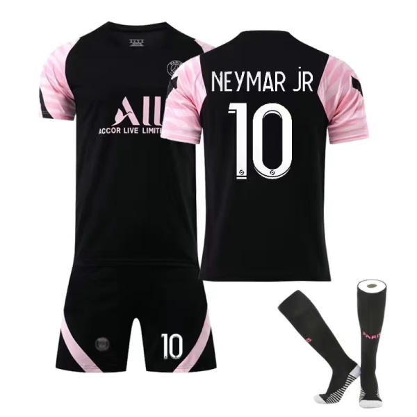 Fotbollssats Fotbollströja Träningströja nr 10 Neymar Pink kids 22(120-130cm)