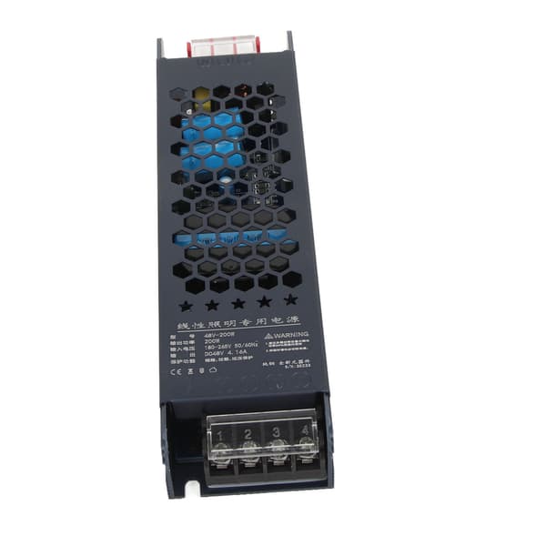 48V 200W LED Driver AC 180 250V 4.16A Magnetisk Transformator Svart Lang Stripe