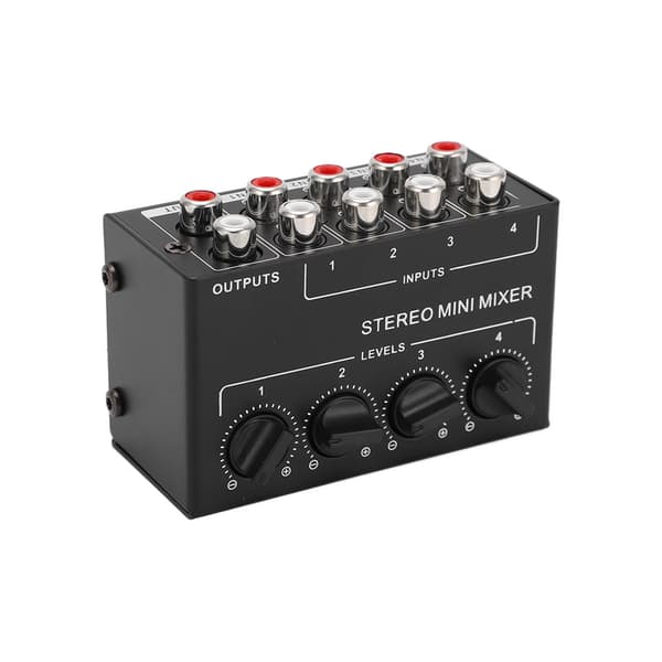 Passiv 4-kanals Stereo Mixer Mini RCA Audio Line Mixer til Computer Tablet Telefon