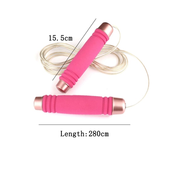 Vägt hopprep, justerbart bekvämt skumhandtag hopprep Pink Gold 450g
