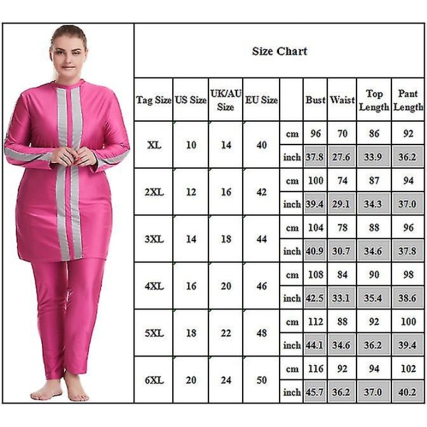 Mu Kvinder Badedragt Islamic Beach Burkini Badetøj Plus Size 5XL