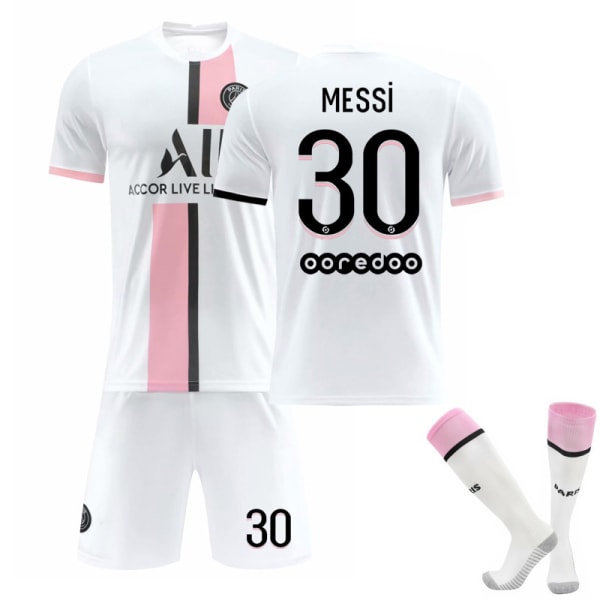 Fotbollssats Fotbollströja Träningströja nr 30 Messi White kids 22(120-130cm)