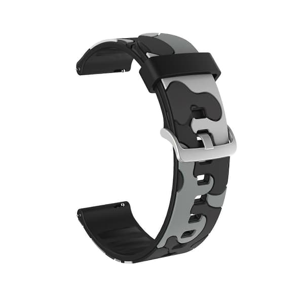 20 mm til Samsung Galaxy Watch 3 41 mm Camouflage silikone urrem med sølvspænde (1) 5