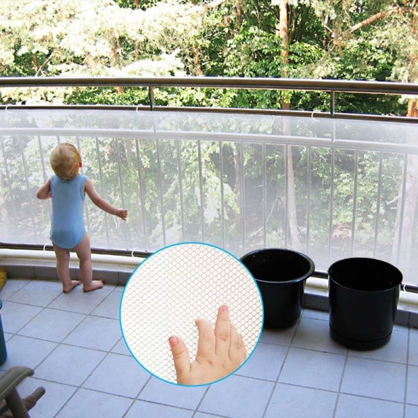 2m*0,8m förtjockat skyddsnät balkong skyddsnät dekorativt nät barntrappskyddsnät,
