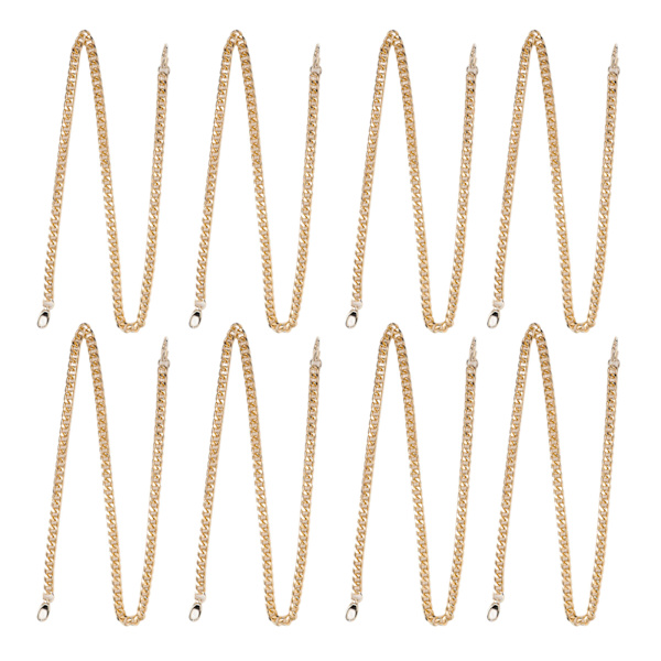 1 meter DIY dekorativ hantverkskedja med 8 sidfrästa ovala spännen - 8 stycken, guld - perfekt för smyckestillbehör