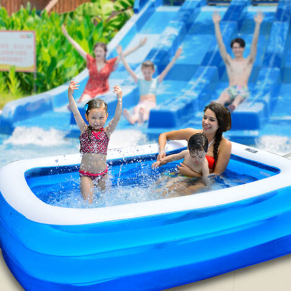 PVC-pool uppblåsbar pool hemmapool förtjockad fyrkantig utomhus 200*150*50cm