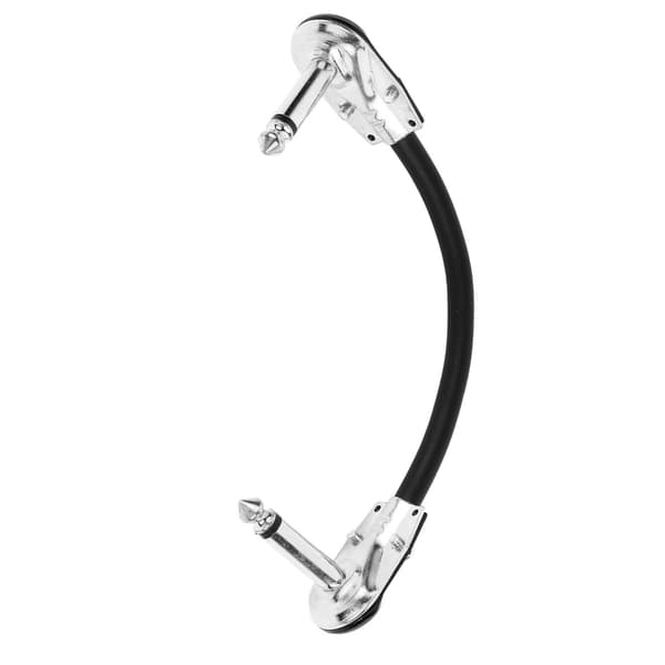 Gitar Effektkabel PVC Anti Støy Bærbar Gitarpedal Patch Cord Flat Hode Sølv 15cm 5.9in