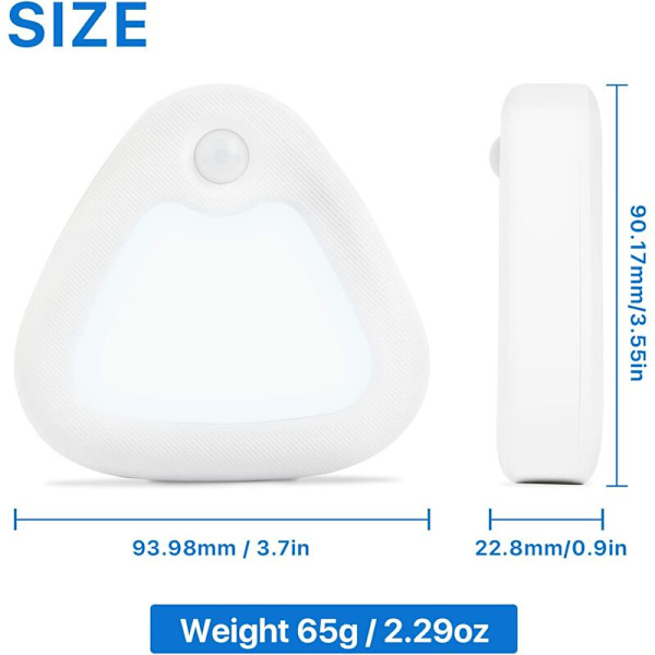 Nattlampa för barn [2-pack] LED-lampa för rörelsesensor med magnetisk bas (batteridriven) Barnkammare/toalett/entré/trappa