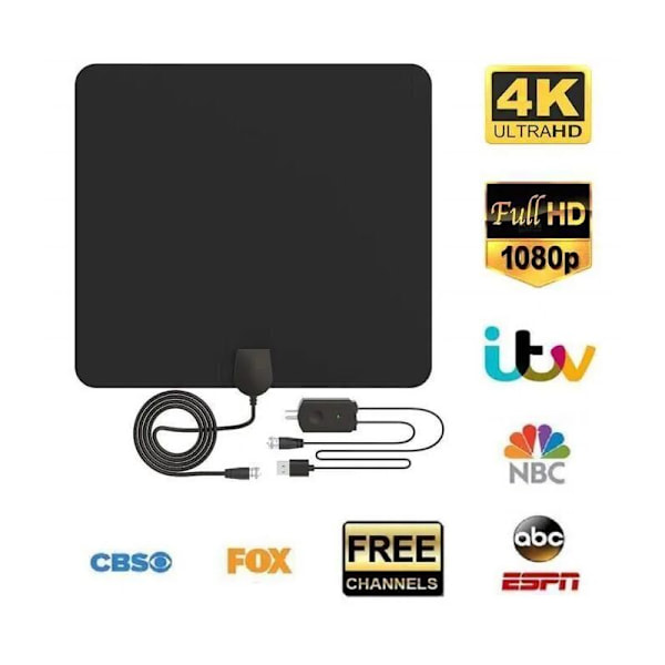 Opp bagantenne + signalforsterker + IEC konverteringshode + manuell mottaksantenne innendørs digital TV-antenne,