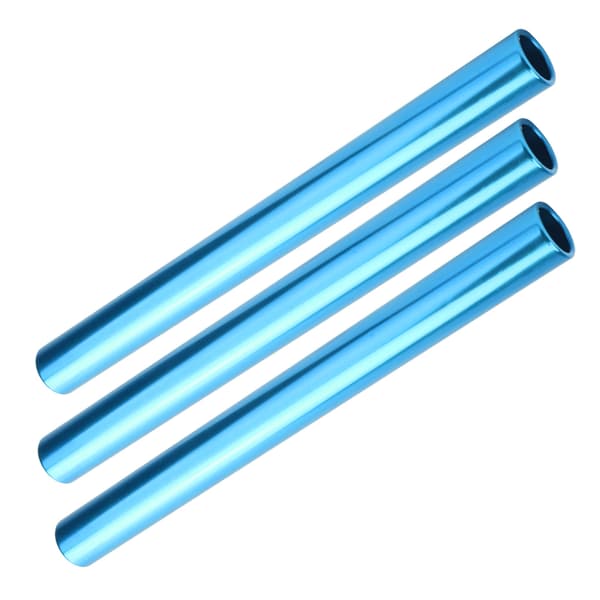 3 stk. stafetpinde i aluminiumslegering, galvaniserede, blå, til baneløb