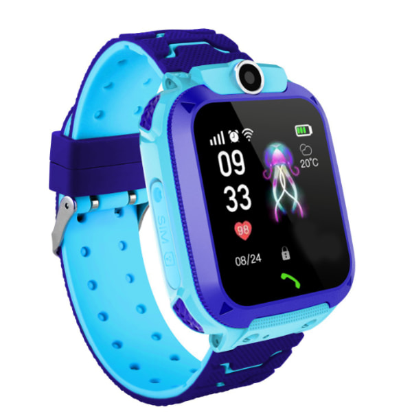 Kids Smart Watch Waterproof Phone Tracker Watch (engelsk blå),