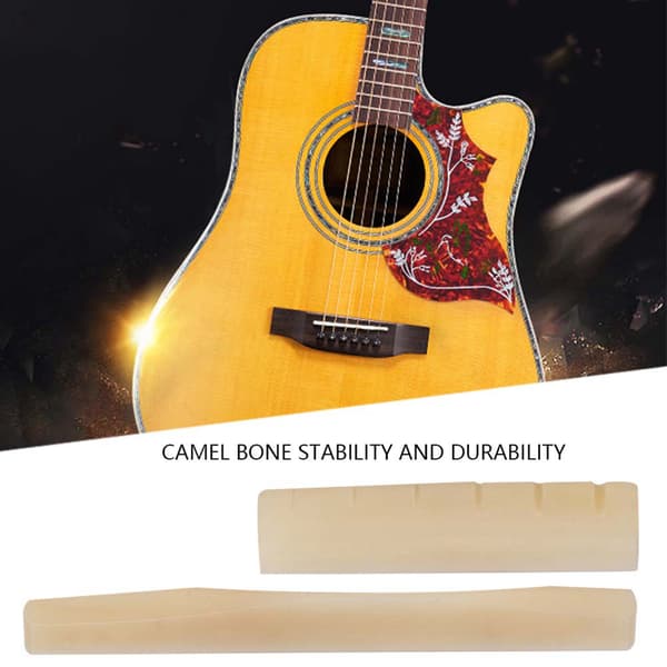 Kamelbensgitarr Övre Sadel Reparationsbyte 6-strängad Folkgitarr Beige
