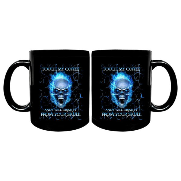 Rolig kaffemugg for beröring Mitt kaffe Jeg kommer att dricka det Dödskalle 11 oz keramisk tekopp for män Kvinnor Halloween-julfödelsedagspresent null - 3