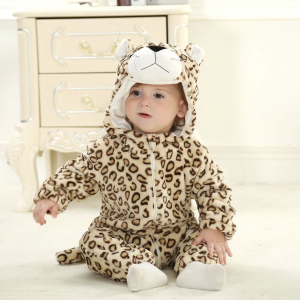 Baby Dinosaur Costume Barn Søt Hoodie Jumpsuit Halloween Leopard 24-30 Months