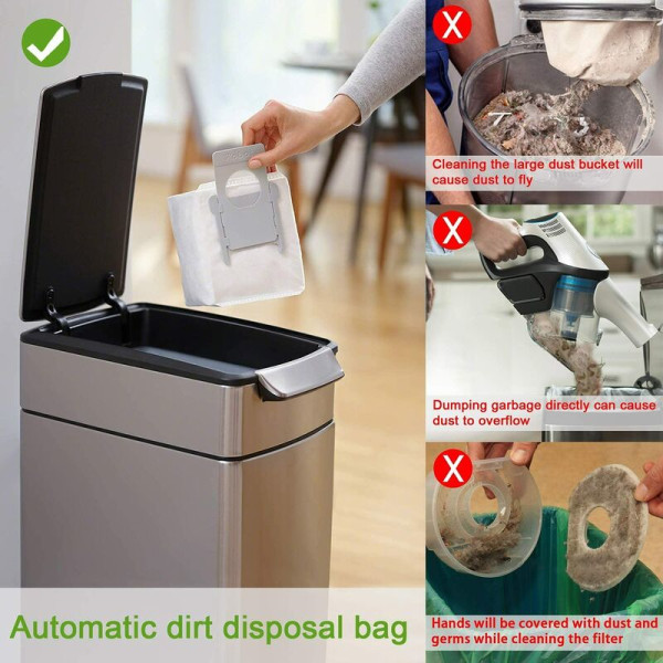 10 Pack pölynimuripussia, jotka ovat yhteensopivat iRobot Roomba i&s&j -sarjan laukkujen kanssa, korvaa iRobot Roomba i1+ i3+ (3550)