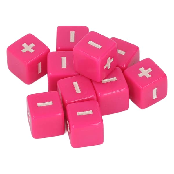 20 Plus Minus Tärningsset 16mm Matematik Undervisning Tärningar för Småbarn Rosa