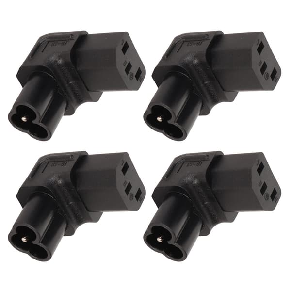 4 stk IEC320 C6 til IEC320 C13 Strømadapter Plug and Play C6 til C13 Rett vinkel 90 grader Strømadapter for UPS PDU Server
