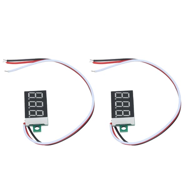 2. Mini Digital Voltmeter 3 Lednings DC Spændingstester 0,36 Tommer LED 0,00V til 30,0V Beskyttelse mod Omvendt Polaritet