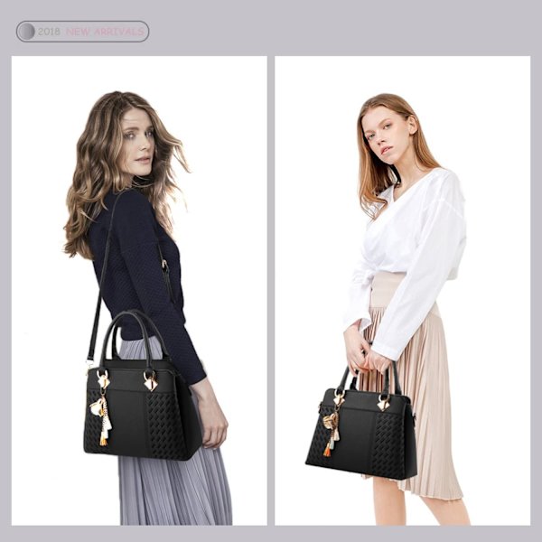 Damemode håndtasker og tegnebøger PU læder Pocket Satchel skuldertaske