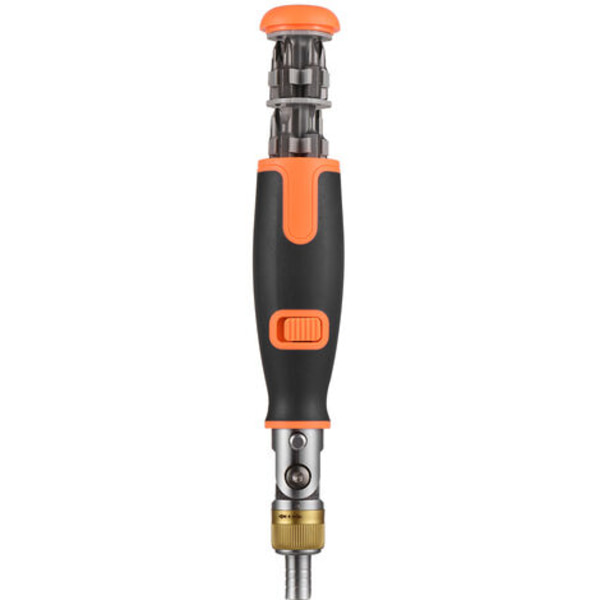 6,23 mm multifunksjonell skralleskrutrekker med 10 bits reparasjonssett svart+oransje
