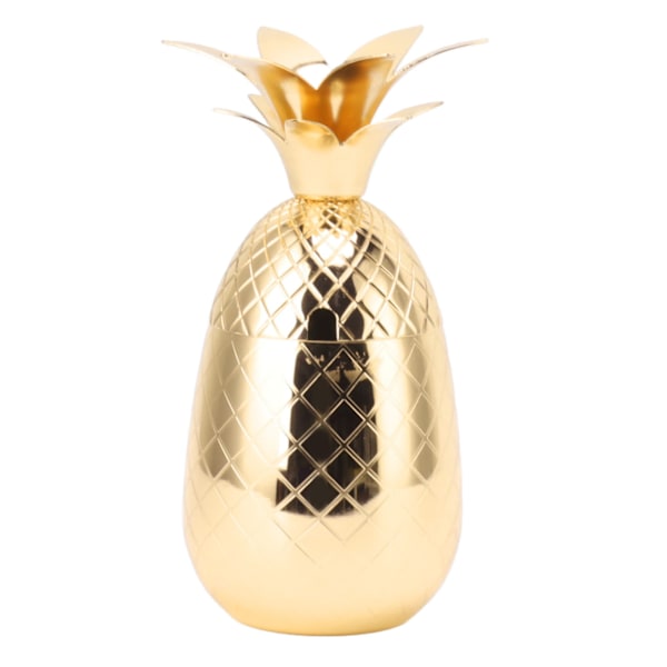 Ananasformet 500ml Cocktailshaker i Rustfritt Stål med Polert Finish for Hjemmebarer i Gull