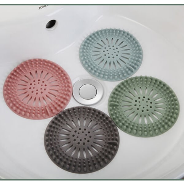 Anti-Clog silikon gulvavløpsdeksel for vask (6 stk) Rosa