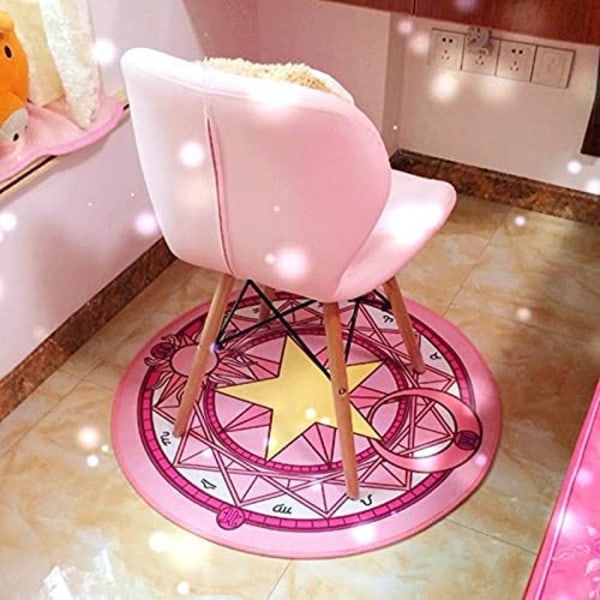 Teppe Sakura Magic Array Teppe Gulvmatte Sklisikker dørmatte Plysj Princess Creative Håndlaget Stue Sofabord Teppe (60 * 60),