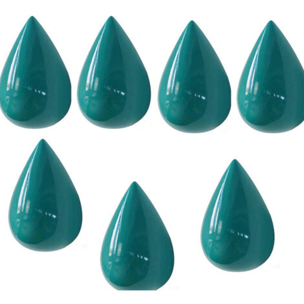 Set med 7 Creative Water Drop Klädkrok Krok Väggdekor Modern dekoration, ljusblå