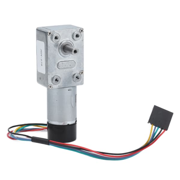 JGY 370 DC Gearmotor med Encoder 14mm Dobbelt Udgangsaksel 24V DC